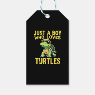 Just a boy who loves turtles Children boy (3) Gift Tags
