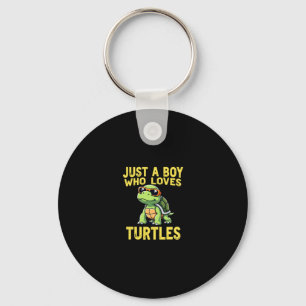 Just a boy who loves turtles Children boy (3) Key Ring