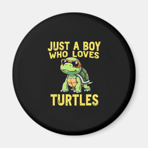 Just a boy who loves turtles Children boy (3) Magnet