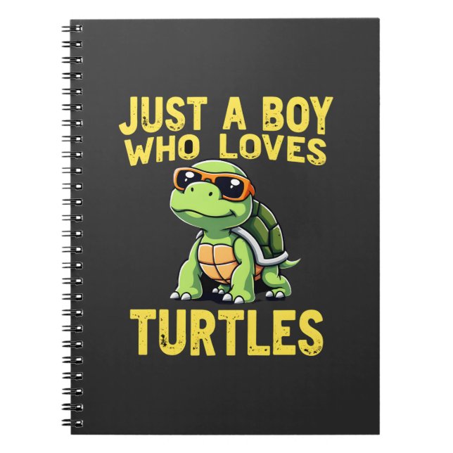 Just a boy who loves turtles Children boy (3) Notebook (Front)