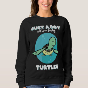 Just a boy who loves turtles  funny turtle costume sweatshirt