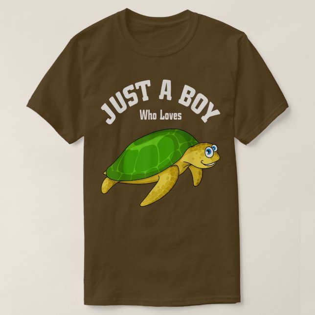 Just A Boy Who Loves Turtles I Sea Turtle I Boy Tu T-Shirt (Design Front)