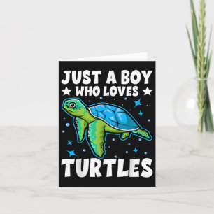 Just A Boy Who Loves Turtles Lover Gifts Sea Ocean Card