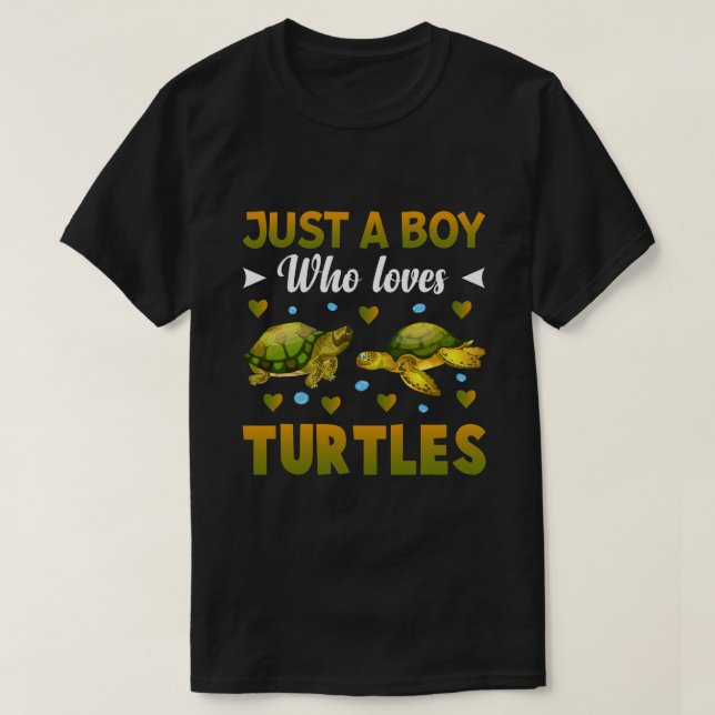 Just A Boy Who Loves Turtles Sea Turtle Lover 135 T-Shirt (Design Front)