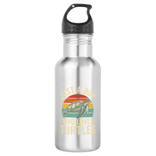 Just a Boy Who Loves Turtles Vintage Turtle Shirt_ 532 Ml Water Bottle