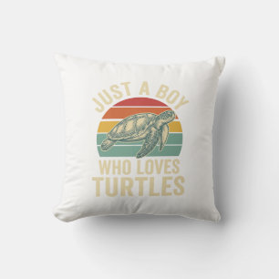 Just a Boy Who Loves Turtles Vintage Turtle Shirt_ Cushion