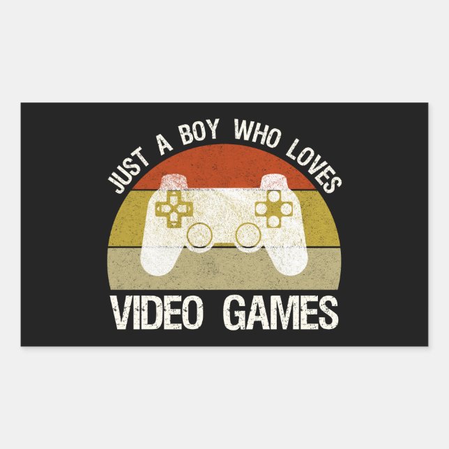 Just A Boy Who Loves Video Games Rectangular Sticker (Front)