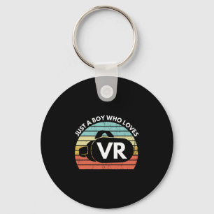 Just A Boy Who Loves Vr Funny Virtual Reality Athl Key Ring