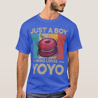 Just A Boy Who Loves Yoyo Funny Vintage Yoyo Boys  T-Shirt