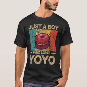 Just A Boy Who Loves Yoyo Funny Vintage Yoyo Boys  T-Shirt