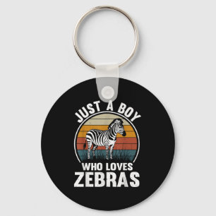Just A Boy Who Loves Zebras Recto Zebra Lover Key Ring