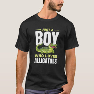 Just A Boys Who Loves Alligators Crocodile Gator T-Shirt