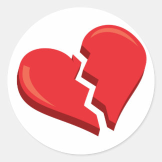 just a broken heart classic round sticker