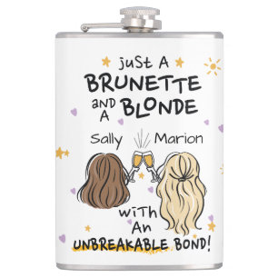 Just a brunette and a blonde Custom Name Flask