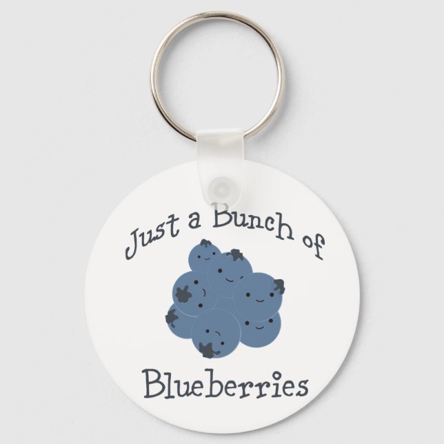 Just a bunch of blueberries key ring (Front)