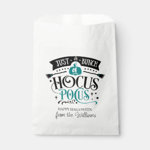 Just  a Bunch of Hocus Pocus Typography teal Favour Bags