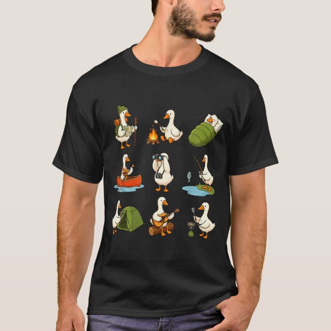 Just a camp goose shirt silly goose camping  (Front)