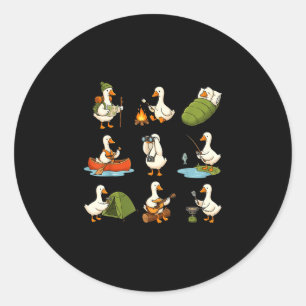 Just a camp goose shirt silly goose camping  classic round sticker
