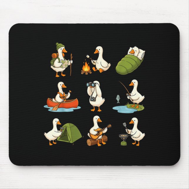 Just a camp goose shirt silly goose camping  mouse pad (Front)