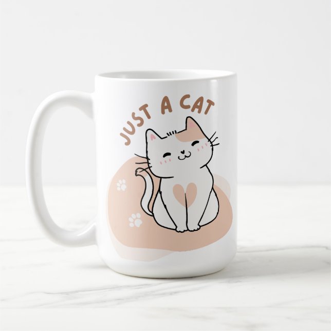 Just A Cat Cute Cat Lover | Minimal Kitty Coffee Mug (Left)