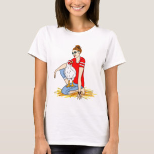 Just a Cool Chick and her Chicken T-Shirt