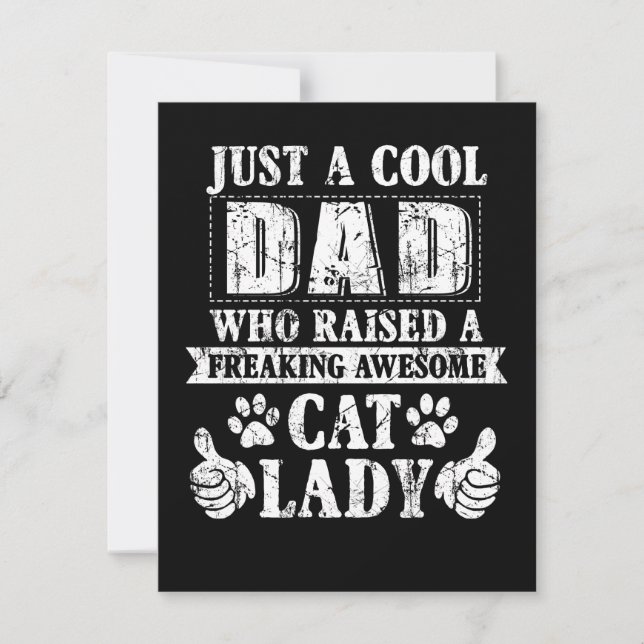 Just A Cool Dad Who Raised A Freaking Awesome Cat Thank You Card (Front)