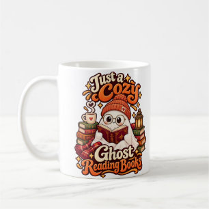 Just a Cosy Ghost Reading Books Cute Halloween Mug