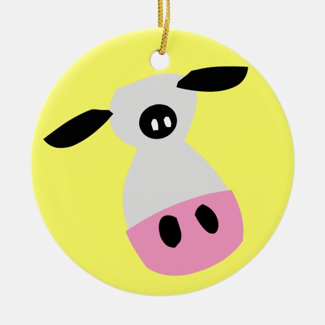 Just a Cow Ceramic Tree Decoration (Front)