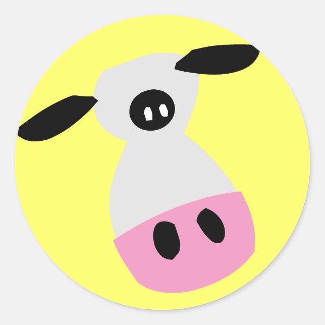 Just a Cow Classic Round Sticker (Front)