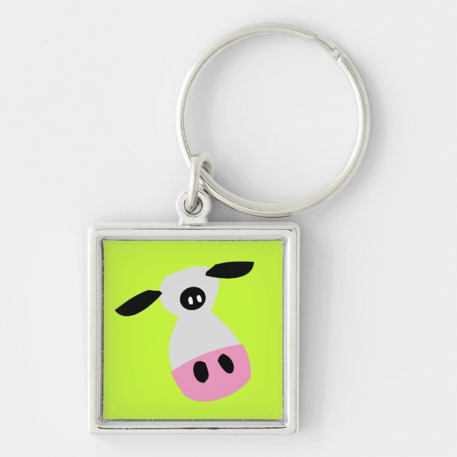 Just a Cow Key Ring (Front)