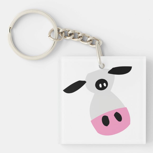 Just a Cow Key Ring (Front)