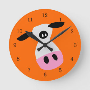 Just a Cow Round Clock