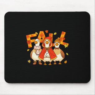 Just A Cozy Goose Trio Fall Vibes Autumn Pumpkin Mouse Pad