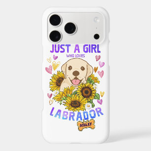 Just a Cute Girl Loves Labrador Retriever Sunflowe