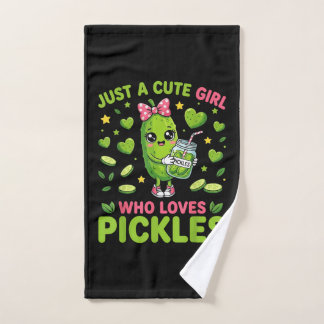 Just A Cute Girl Who Loves Pickles Hand Towel