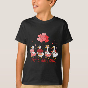 Just A Cute Goose Funny Valentines Shirt For Women