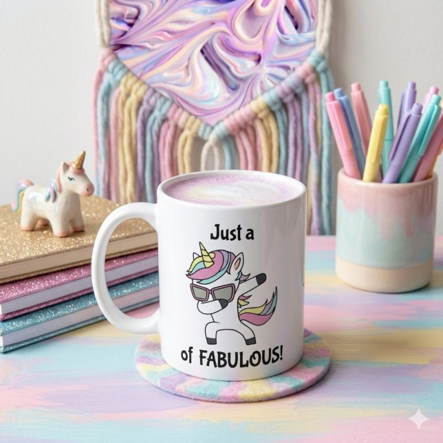 Just a (dab) of Fabulous! Unicorn Coffee Mug (Creator Uploaded)