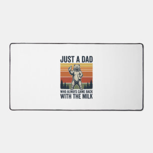 Just a Dad Came Back With the Milk Bear Shirt_1 Desk Mat