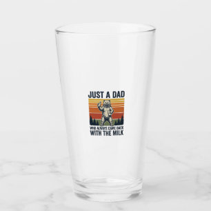 Just a Dad Came Back With the Milk Bear Shirt_1 Glass