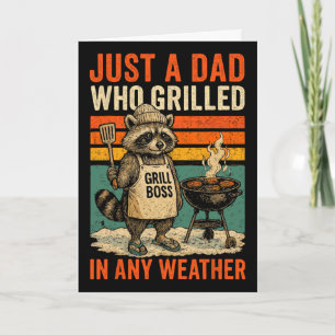 Just A Dad Who Funny Fathers Day Gift Racoon Joke Card