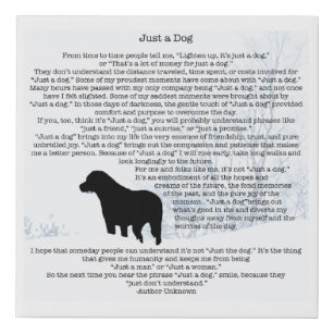 Just a Dog - Black Labrador - Dog Lover Quote Faux Canvas Print