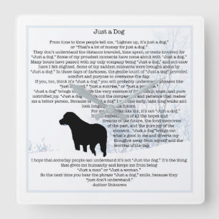 Just A Dog Quote - Black Labrador - Dog Lover Poem Square Wall Clock