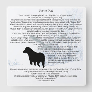 Just A Dog Quote - Black Labrador Dog Lover Square Wall Clock