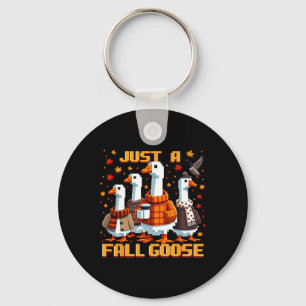 Just A Fall Goose Funny Pixel Autumn Retro Style 1 Key Ring