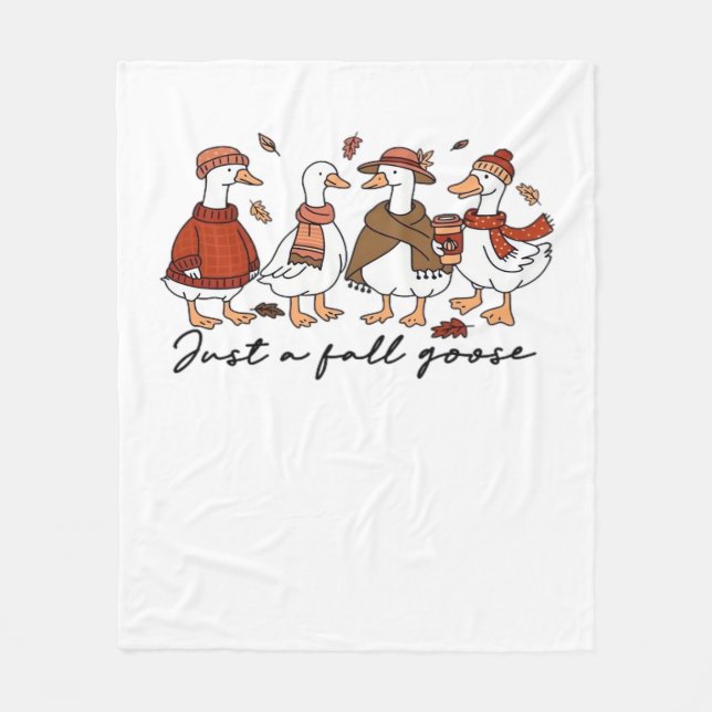 Just a Fall Goose Oversized T-Shirt Fleece Blanket (Front)