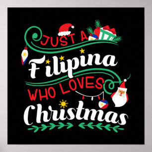 Just a Filipina Who Loves Christmas Poster