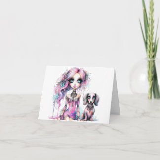 Just a Girl and Her Dachshund Dog Card