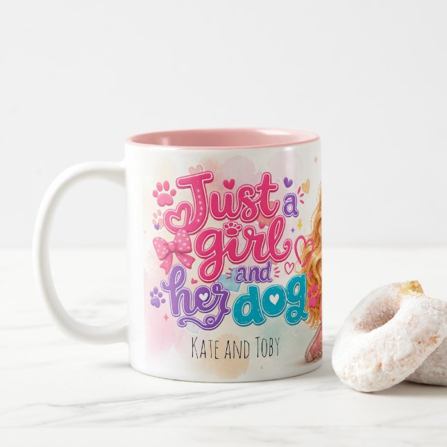 Just a Girl and Her Dog Mug (With Donut)