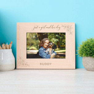 Just a Girl and Her Dog Photo  Etched Frames