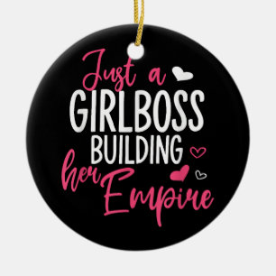 Just a girl boss building her empire women inspiri ceramic tree decoration